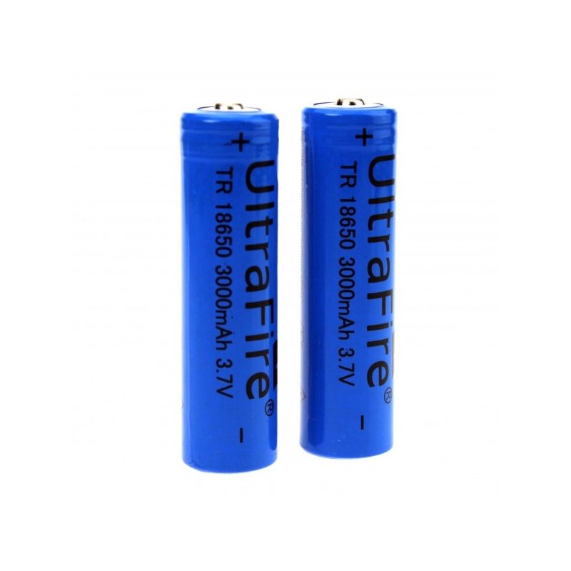 Ultrafire TR 3000mAh 3.7V 18650 Li-ion High-Capacity Fast Recharge Battery Pair for Flashlight & E-Cigarettes