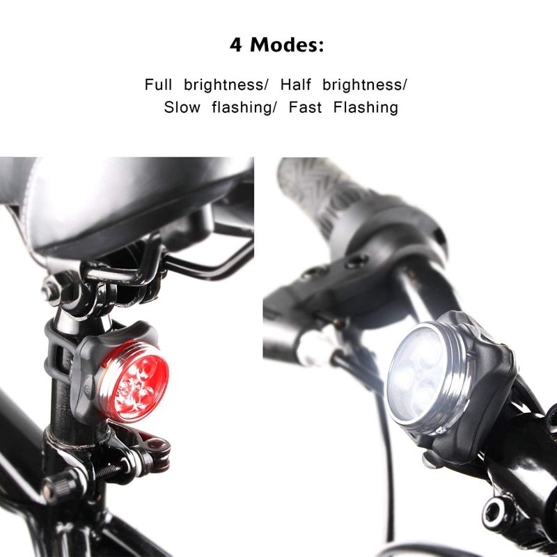 USB Rechargeable Bike Light HJ-030 3 LED 4 Modes Waterproof Front Light Cycling Safety Perfect for Night Rides