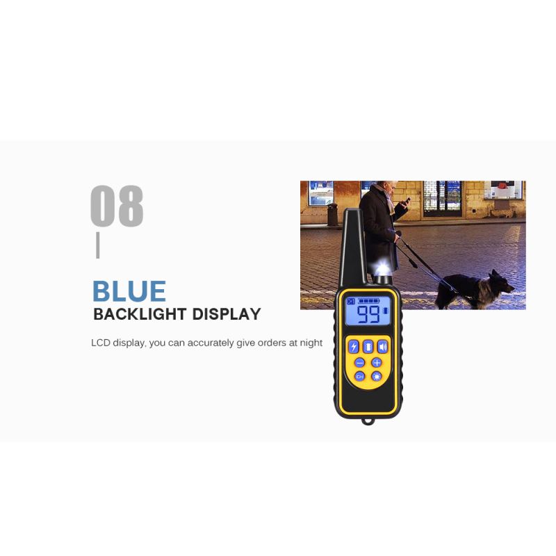 800m Electric Dog Training Collar Waterproof with Adjustable Vibration Levels for All Size Dogs