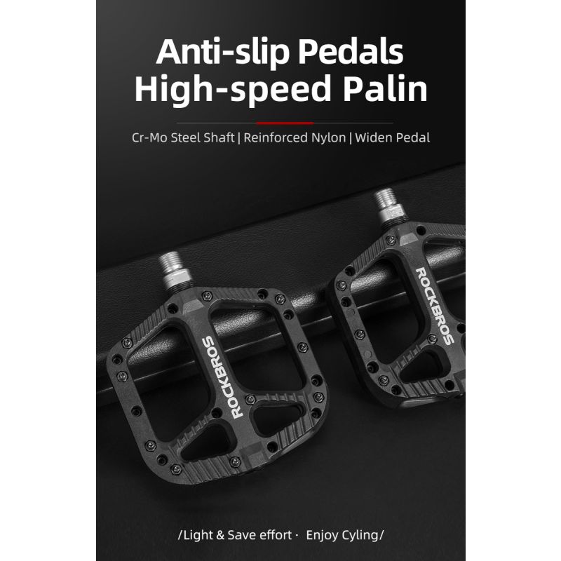 ROCKBROS Ultralight Seal Bearings Bicycle Pedals Durable Nylon High-Quality MTB Bike Components