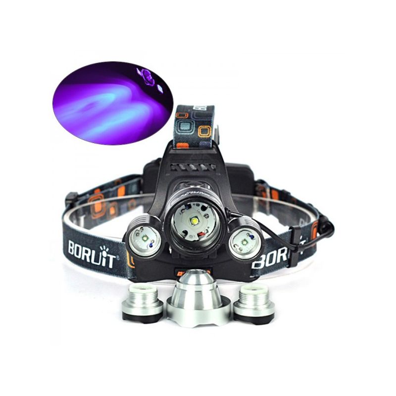 Boruit RJ-3000 LED Headlamp 1000 Lumens Brightness T6 White Light Waterproof for Outdoor Adventure Gear