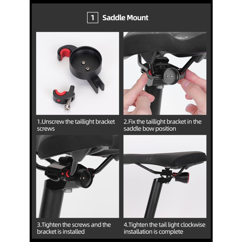 ROCKBROS Q5 Bicycle Smart Light Auto Brake Sensing LED Taillight IPX6 Waterproof Cycling Safety Equipment