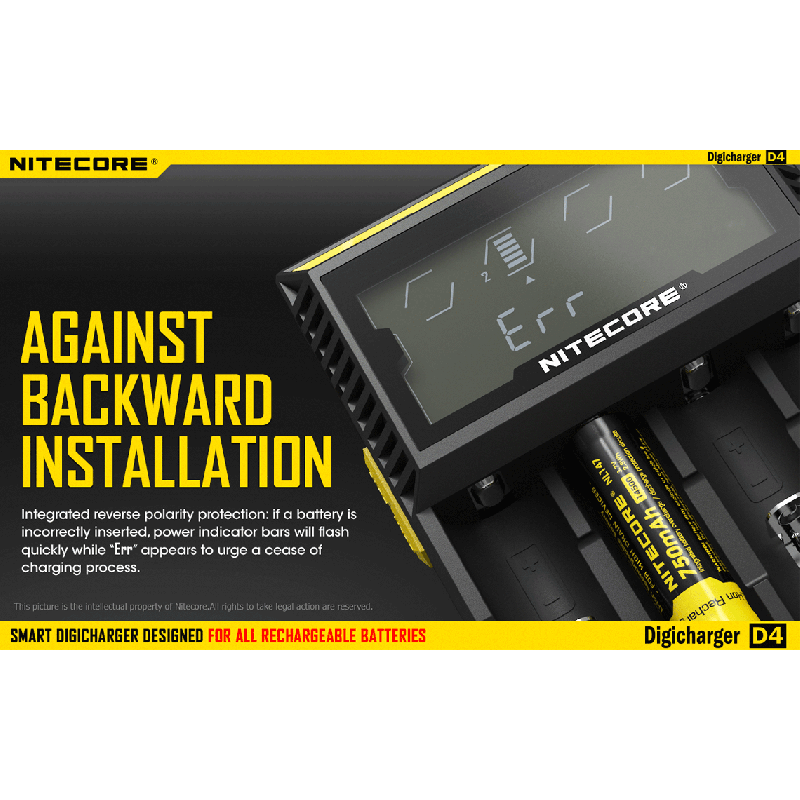 Nitecore D4 Digicharger LCD Display Intelligent Battery Charger Li-ion Ni-MH Smart Power Solution
