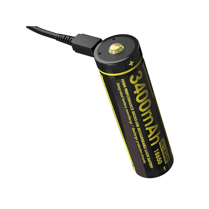 NITECORE NL1834R 18650 Rechargeable Battery 3400mAh High Capacity Micro-USB Perfect for Outdoor Gear