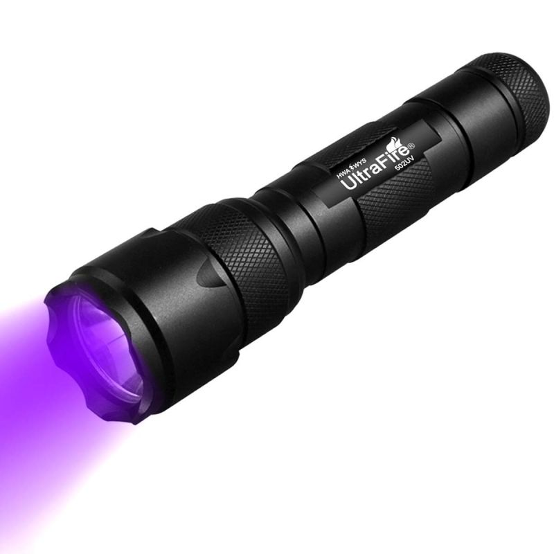 UltraFire WF-502B.2 395nm LED UV Flashlight for Pet Stain Detection DIY Inspection Powerful UV Output Durable
