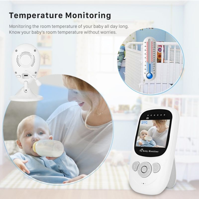 SP880 Wireless Baby Monitor 2.4 Inch LCD High-Definition Video Two-Way Audio Night Vision for Baby Care