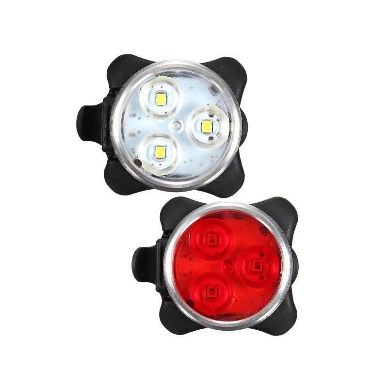 USB Rechargeable Bike Light HJ-030 3 LED 4 Modes Waterproof Front Light Cycling Safety Perfect for Night Rides