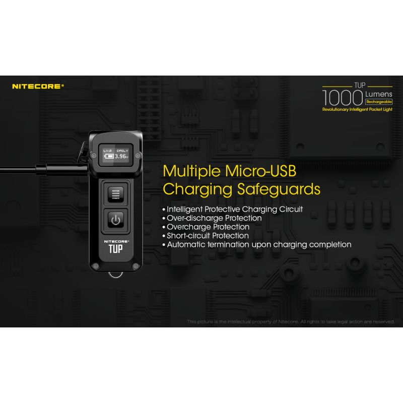 Nitecore TUP XP-L HD V6 LED Flashlight 1000 Lumens USB Rechargeable Mini Outdoor Gear for Hiking and Camping