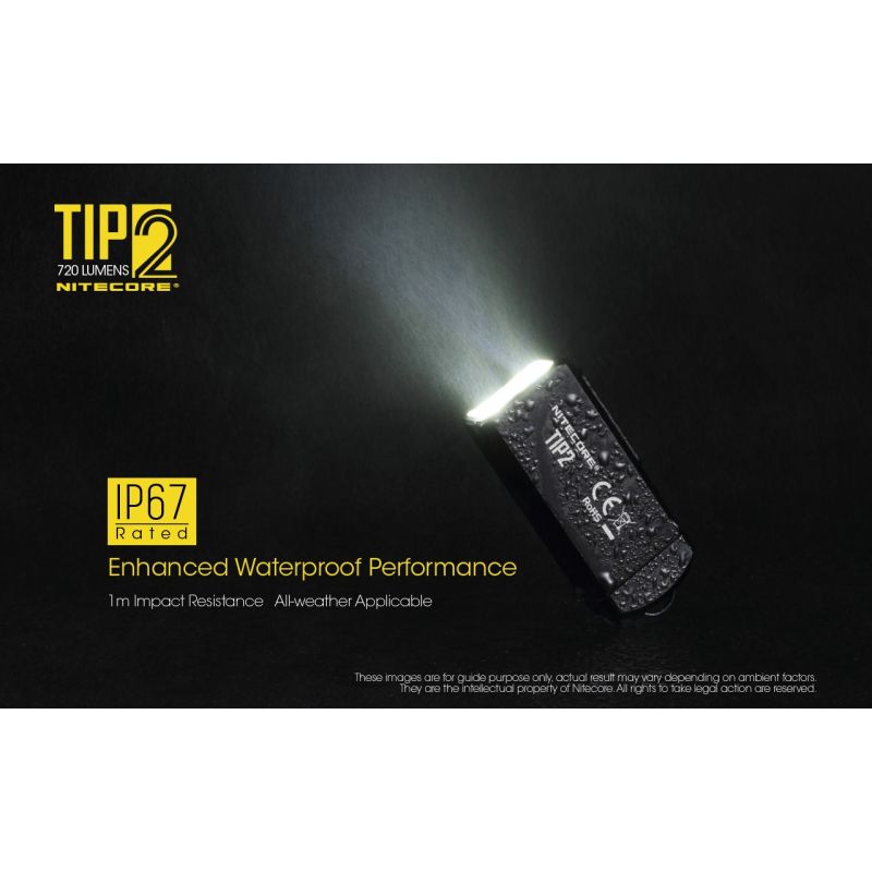 NITECORE TIP2 Keychain Flashlight 720 Lumens USB Rechargeable LED Light for Camping Gear or Everyday Carry