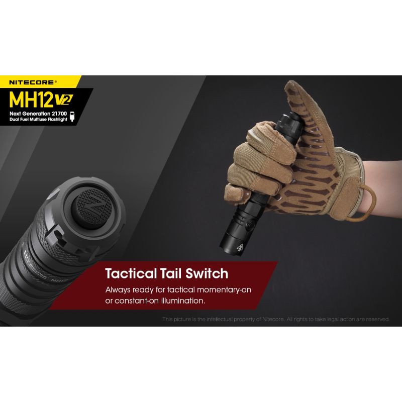 Nitecore MH12 V2 XP-L2 V6 LED Flashlight 1200 Lumens Portable Bright Outdoor Lighting Reliable Illumination