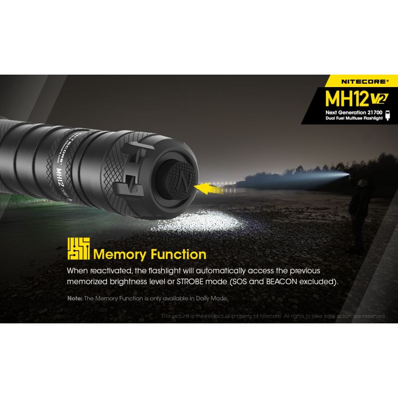 Nitecore MH12 V2 XP-L2 V6 LED Flashlight 1200 Lumens Portable Bright Outdoor Lighting Reliable Illumination