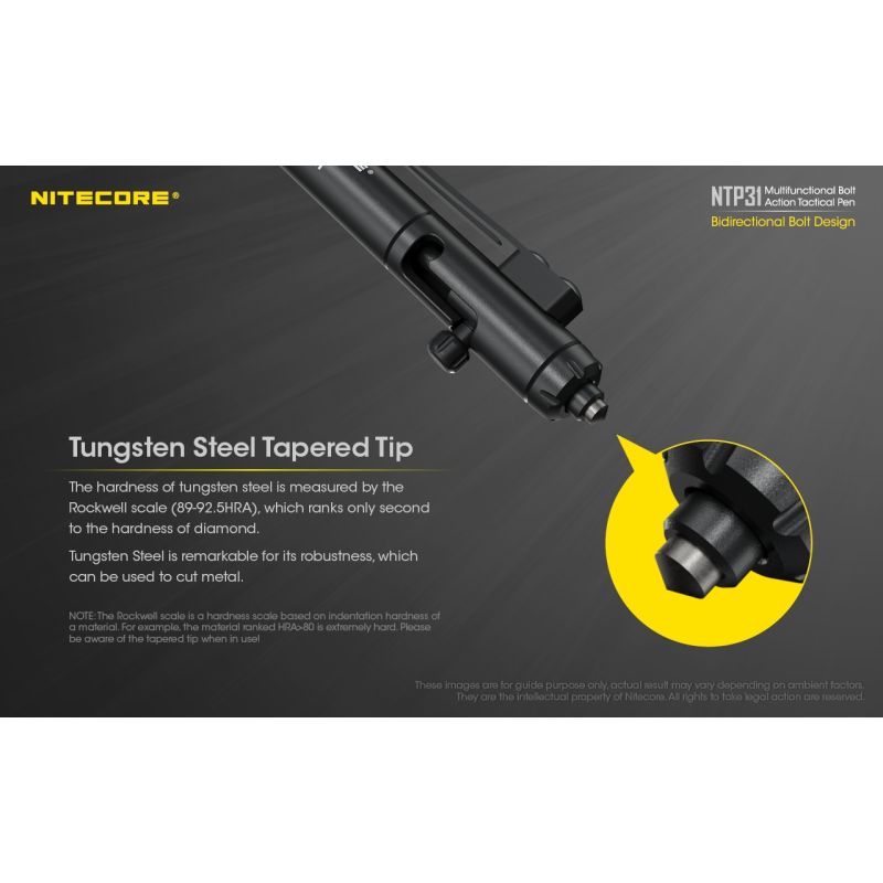 NITECORE NTP31 Ergonomic Bolt Action Tactical Pen Durable Aluminum Alloy Multifunctional Glass Breaker