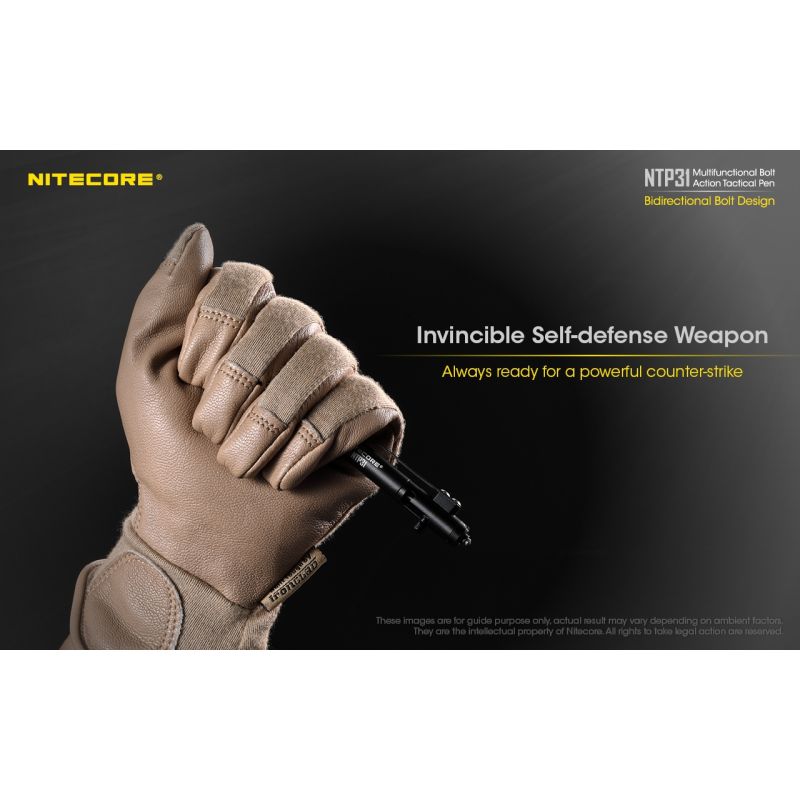 NITECORE NTP31 Ergonomic Bolt Action Tactical Pen Durable Aluminum Alloy Multifunctional Glass Breaker