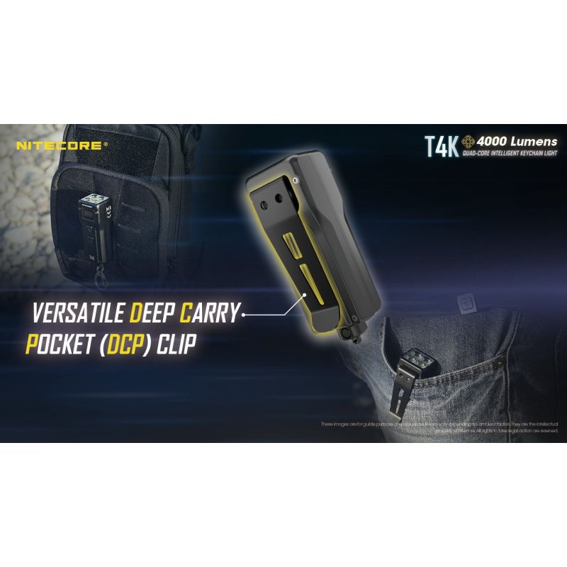 Nitecore T4K 4000 Lumens Portable Keychain Flashlight USB-C Compact Outdoor Gear with XP-L2 V6 LEDs