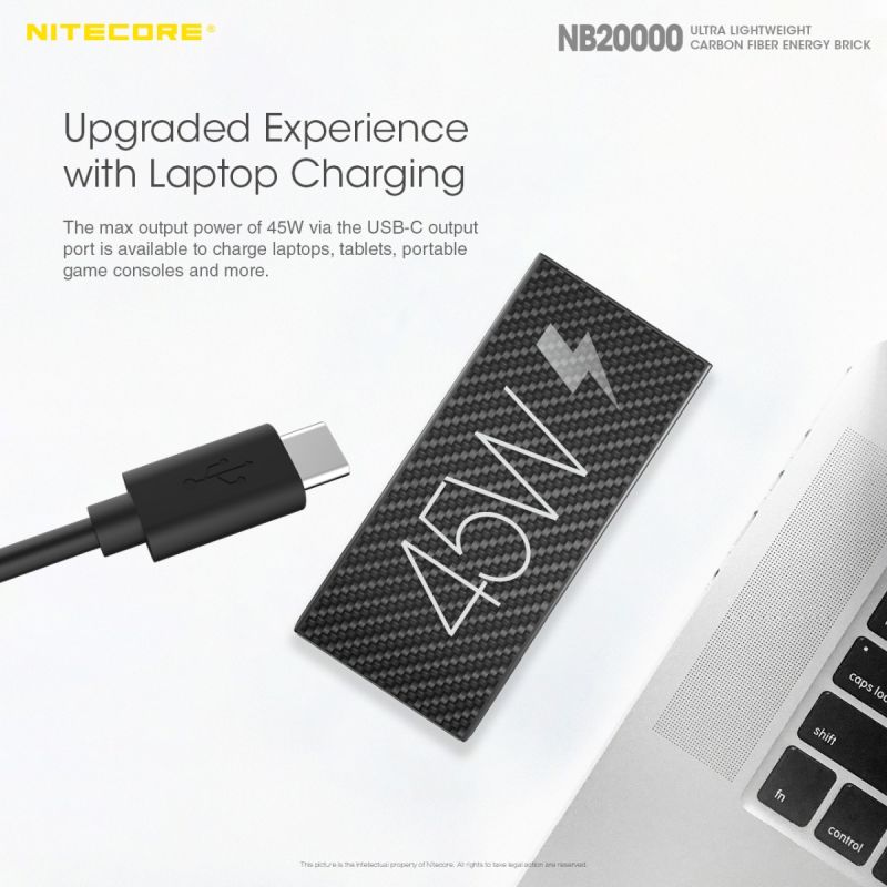 Nitecore NB20000 QC Dual Port 20000mAh Power Bank Lightweight Fast Charging USB USB-C Smartphone Charger