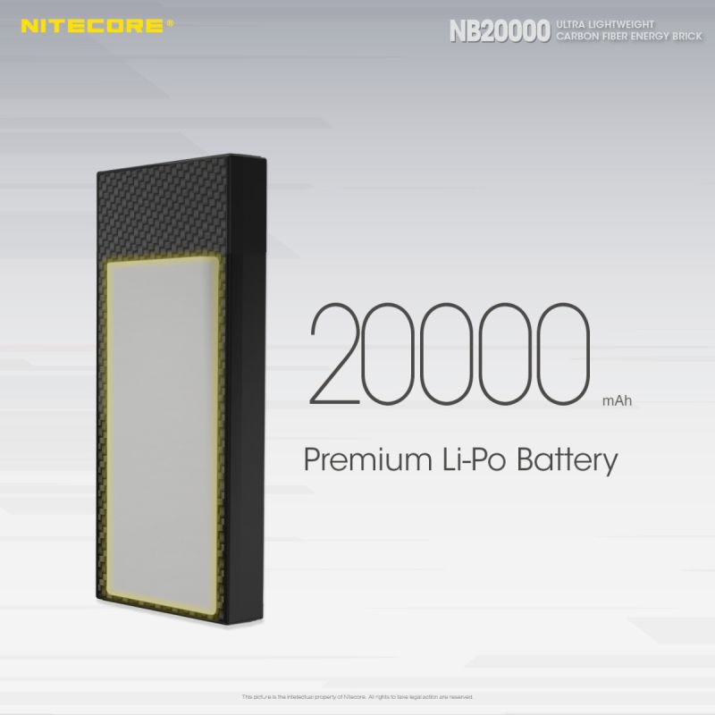 Nitecore NB20000 QC Dual Port 20000mAh Power Bank Lightweight Fast Charging USB USB-C Smartphone Charger