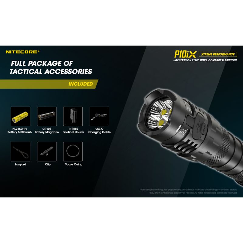 Nitecore P10iX 4000 Lumens Powerful Tactical Flashlight 4 x XP-L2 V6 LED 158m Beam Long Runtime Durability