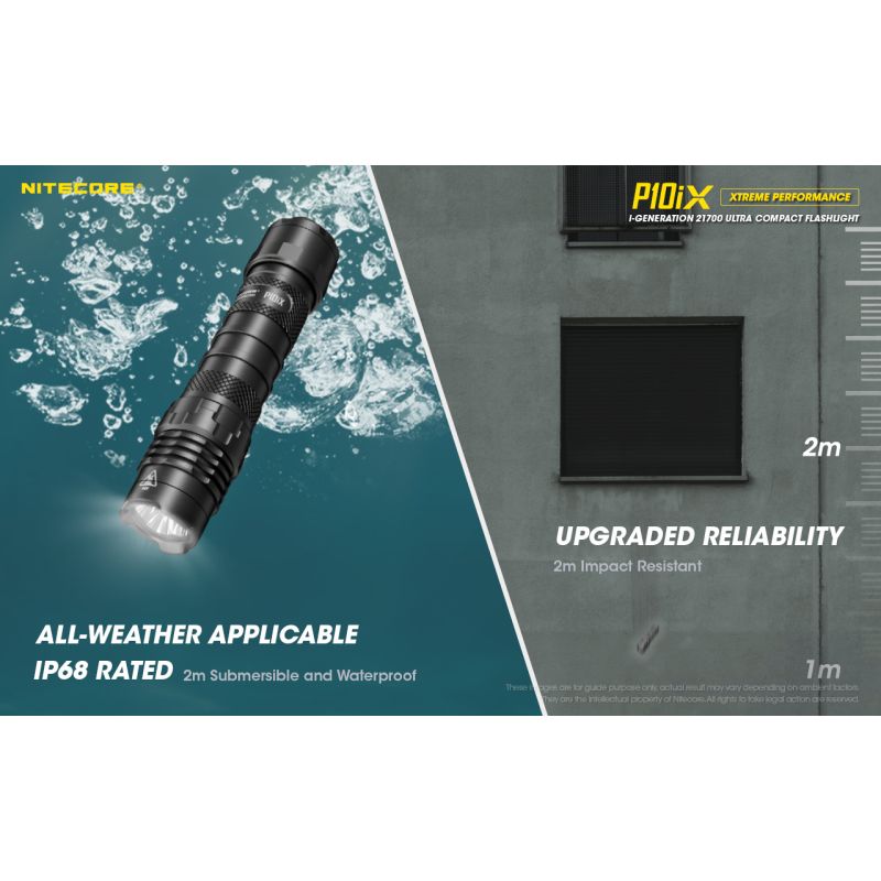 Nitecore P10iX 4000 Lumens Powerful Tactical Flashlight 4 x XP-L2 V6 LED 158m Beam Long Runtime Durability
