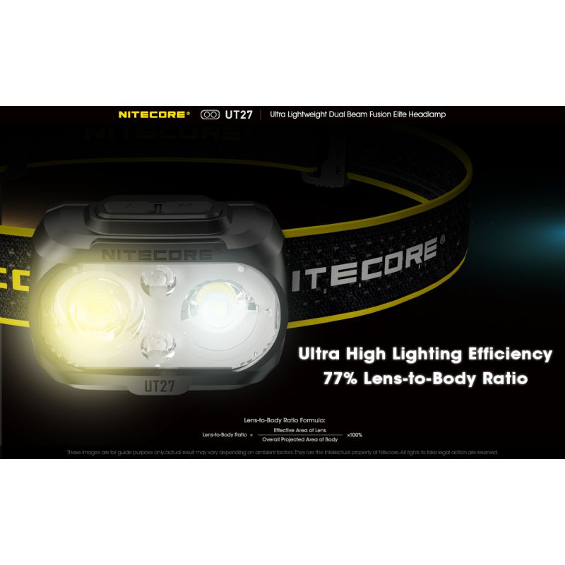 Nitecore UT27 LED Headlight 520 Lumens 2 x XP-G3 S3 Tech Rugged Design Versatile Modes for Night Adventure