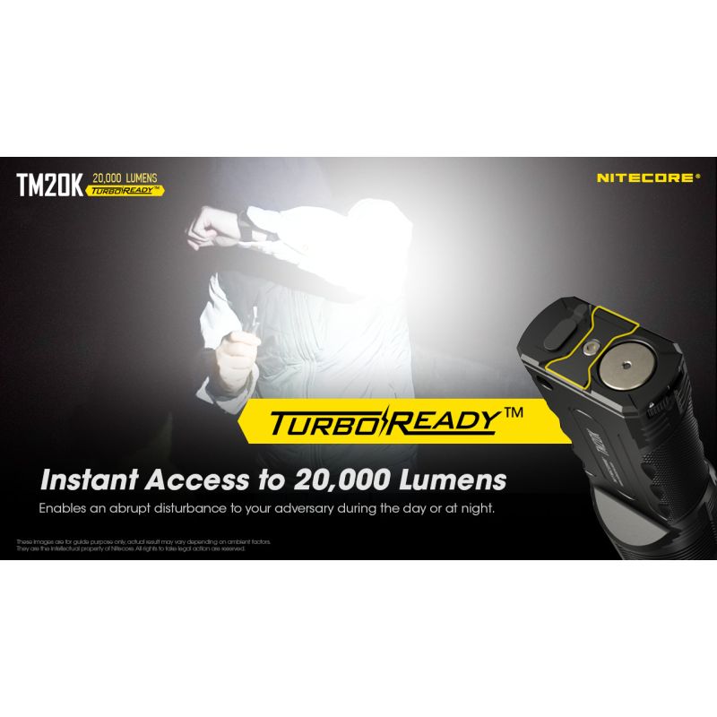 Nitecore TM20K LED Flashlight 20000 Lumens USB-C Rechargeable Durable Adventure Gear for Search and Rescue