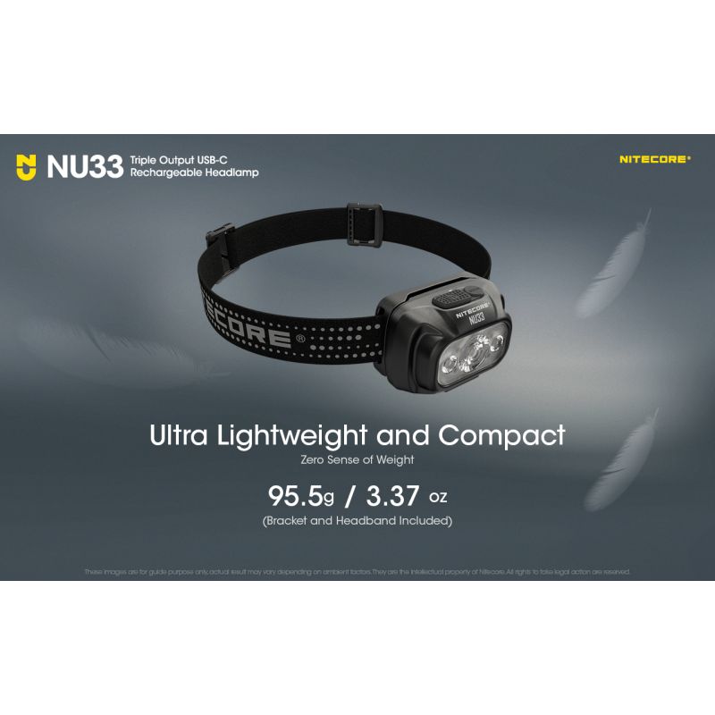 Nitecore NU33 USB-C Rechargeable Headlamp 700LM Bright Lightweight Waterproof for Camping Hiking DIY Projects