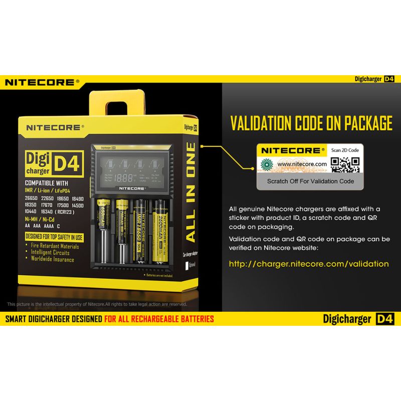 Nitecore D4 Digicharger LCD Display Intelligent Battery Charger Li-ion Ni-MH Smart Power Solution