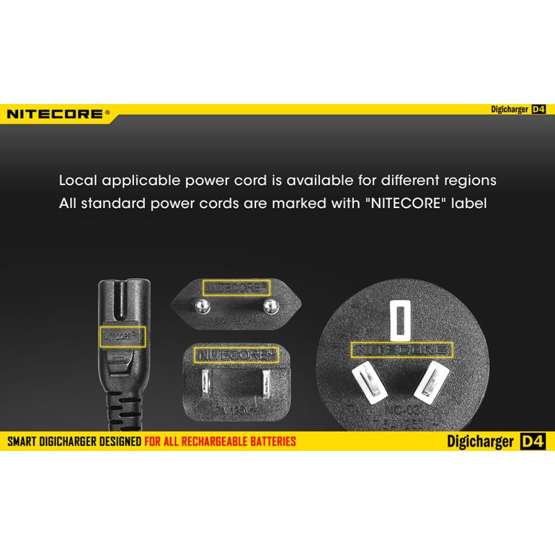 Nitecore D4 Digicharger LCD Display Intelligent Battery Charger Li-ion Ni-MH Smart Power Solution