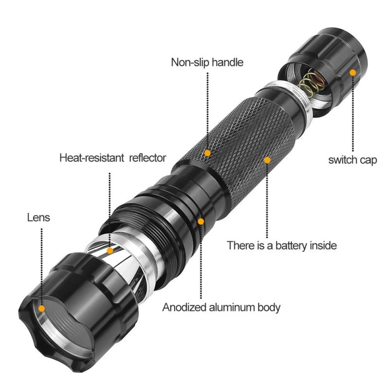 UltraFire WF-501B 1300 Lumens LED Tactical Flashlight 5-Modes for Camping Hiking Emergencies Durable Gear