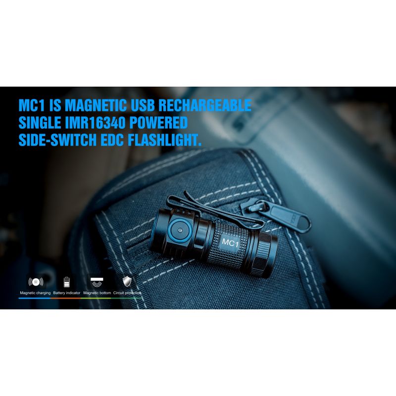 TrustFire MC1 Baton XP-L HI 1000 Lumens Rechargeable Mini EDC Flashlight with Magnetic Charging Ultra-Lightweight