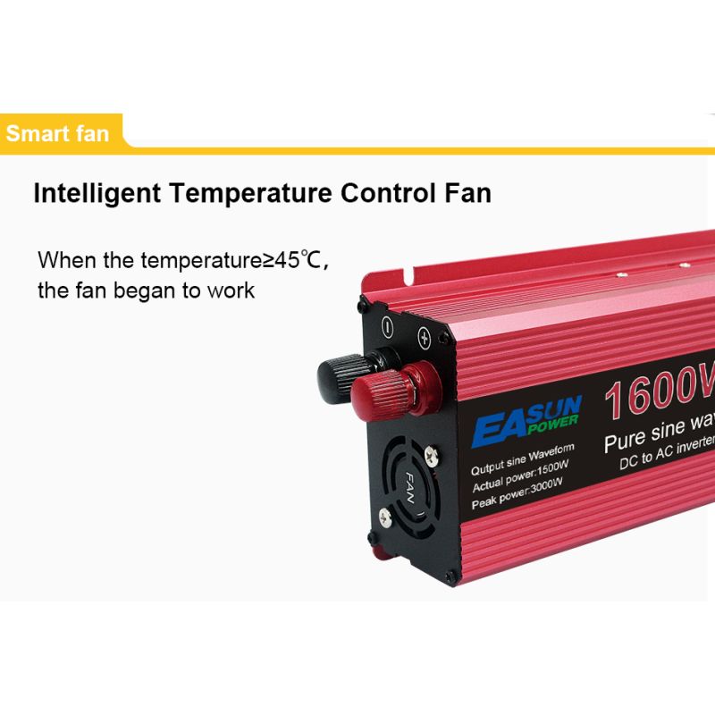 Pure Sine Wave Inverter 3000W 2200W 1600W 1000W Durable Aluminum-Magnesium Design High Efficiency Camping Power