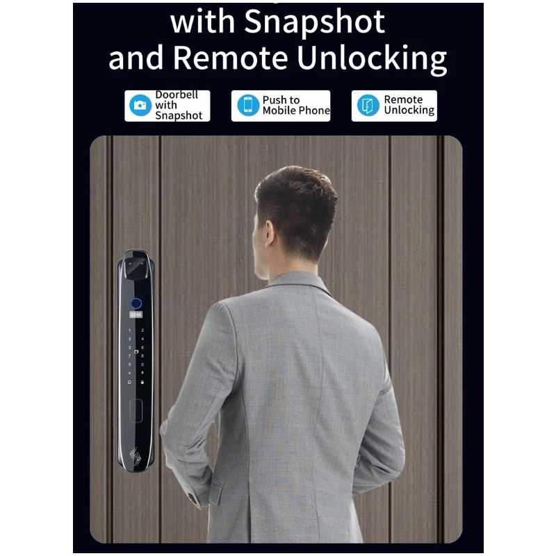 3D Face Smart Door Lock Security Camera Monitor with Intelligent Fingerprint Modern Home Security System