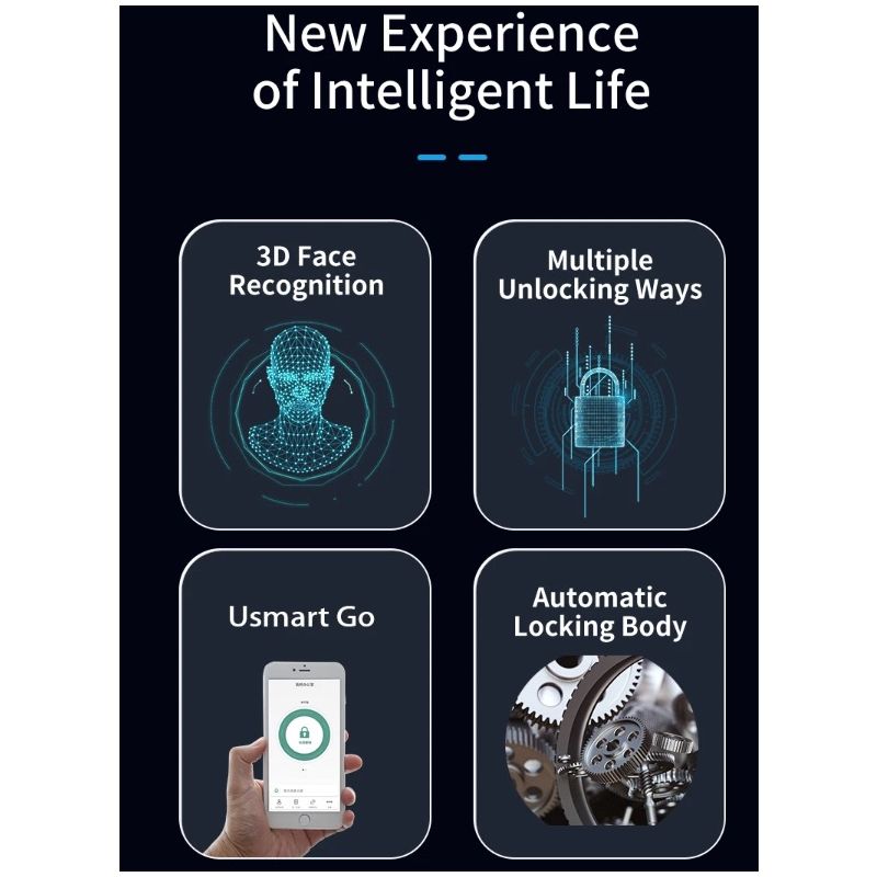 3D Face Smart Door Lock Security Camera Monitor with Intelligent Fingerprint Modern Home Security System