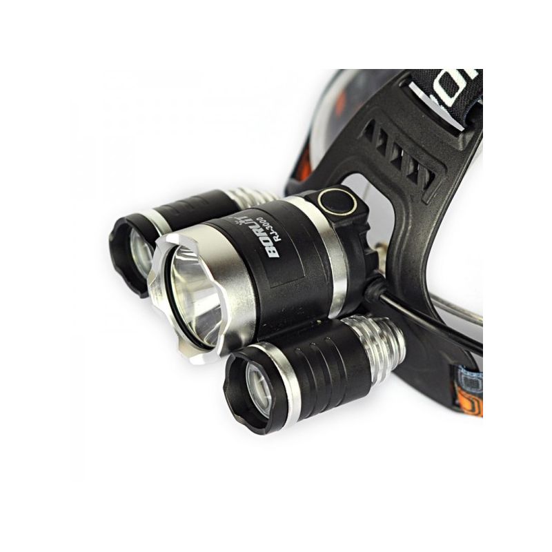 Boruit RJ-3000 LED Headlamp 1000 Lumens Brightness T6 White Light Waterproof for Outdoor Adventure Gear