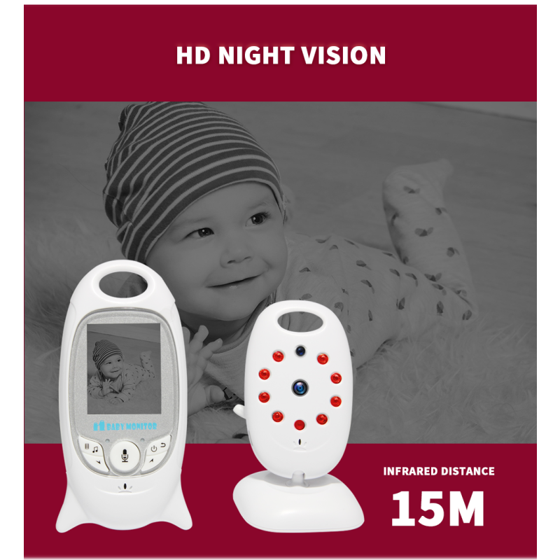 VB601 2.4g Wireless Video Baby Monitor with Two Way Talk Night Vision and Temperature Monitoring