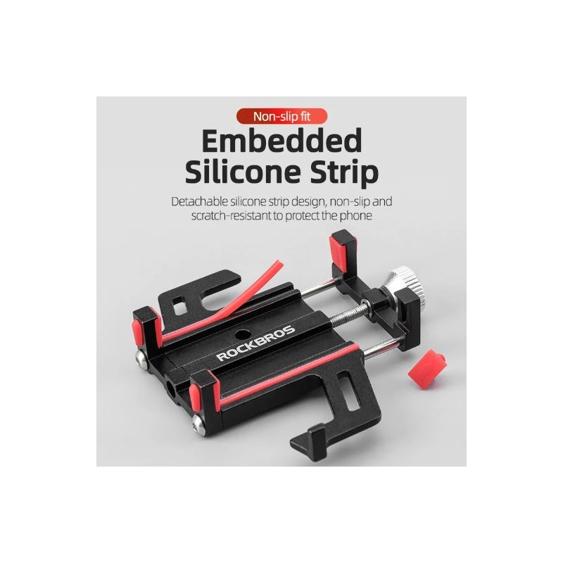 ROCKBROS Durable Motorcycle Phone Holder Versatile CNC Aluminum Alloy Bike Accessory with Five Claws Secure Fit