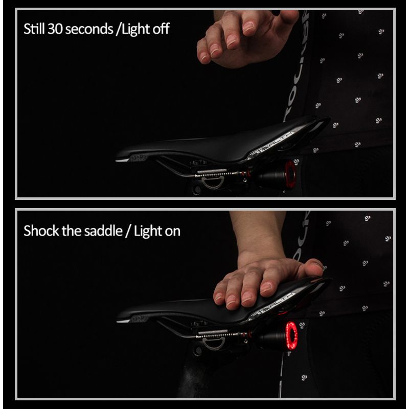 ROCKBROS Q5 Bicycle Smart Light Auto Brake Sensing LED Taillight IPX6 Waterproof Cycling Safety Equipment