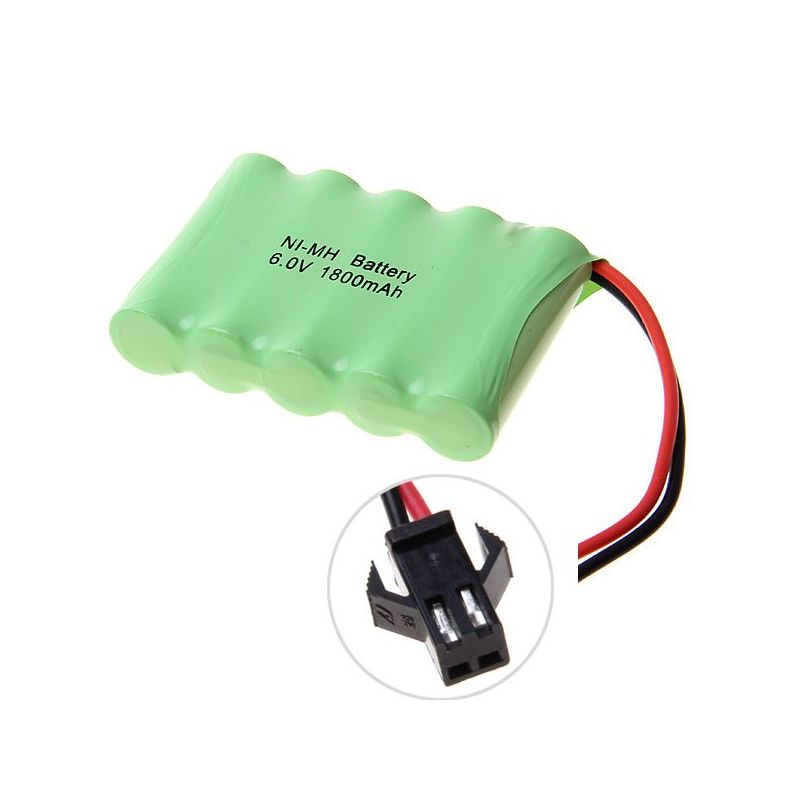 Eco-Friendly 6V 1800mAh Ni-MH SM Plug Rechargeable Battery Pack for Toys and Remote-Controlled Vehicles
