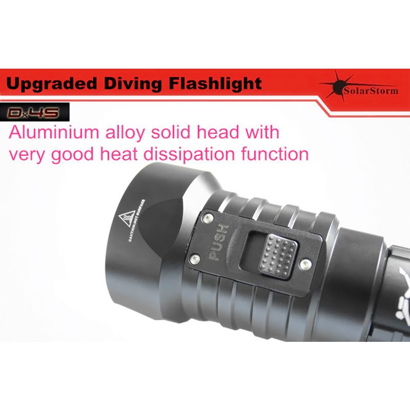 Solarstorm DX4S 4XU2 3200-Lumen LED Diving Flashlight for Enthusiasts Durable Waterproof Adventure Light