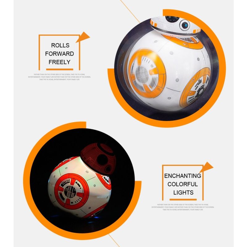 Star Wars BB-8 Remote Control Robot 20.5cm Intelligent RC Toy 360° Rotation Fun for Kids and Collectible