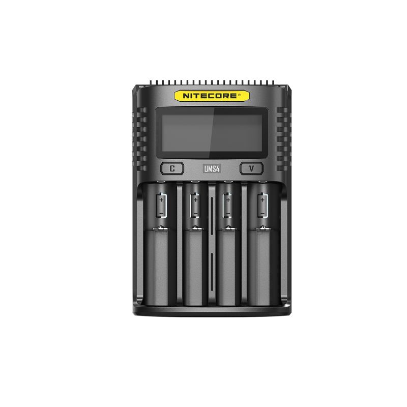 Nitecore UMS4 Intelligent USB Four-Slot Fast Charger with USB-C for 18650 21700 26650 Smart Charging