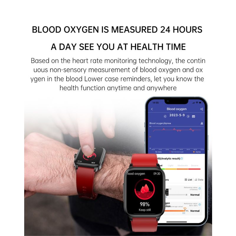 ET540 Blood glucose ECG Body temperature Blood pressure Blood oxygen Heart rate Bluetooth call Smartwatch Fitness Tracker