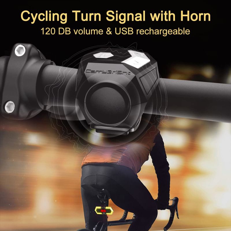 CarryBright CBX4 Bicycle Turn Signal Light with Horn USB Charging Waterproof Cycling Safety Accessory