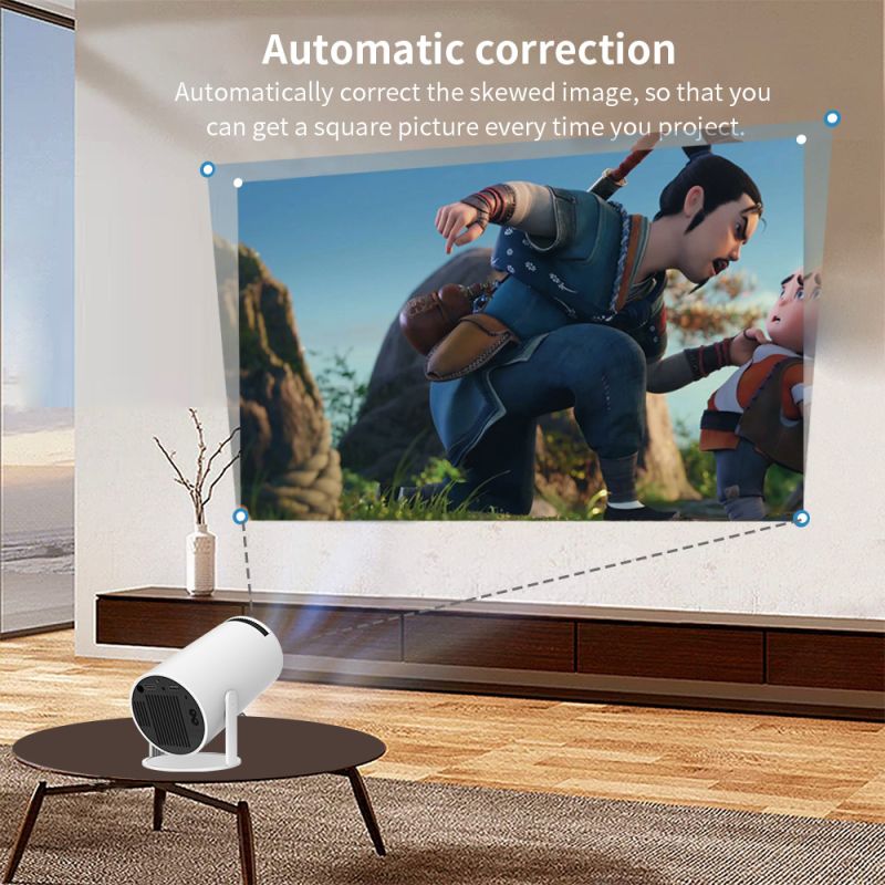 HY300 Android Projector Smart Portable 1280x720P Full HD WiFi 6 Home Theater Versatile Movie Night