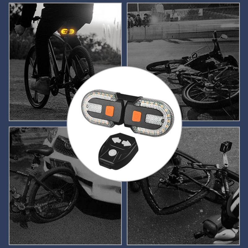 USB Rechargeable Bike Turn Signal Rear Light LED Bicycle Lamp Safety Accessory for Cyclist Visibility