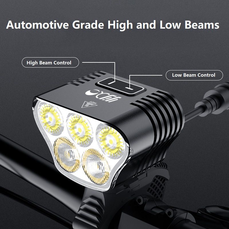 Mangeleyes M5 Mountain Bike Light 5000 Lumens USB Rechargeable 20000mAh Battery Waterproof for Night Riding