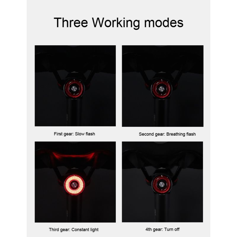 ANTUSI Q5 Smart Bicycle Taillight Brake Sensing LED Cycling Light IPx6 Waterproof Perfect for City Commuting