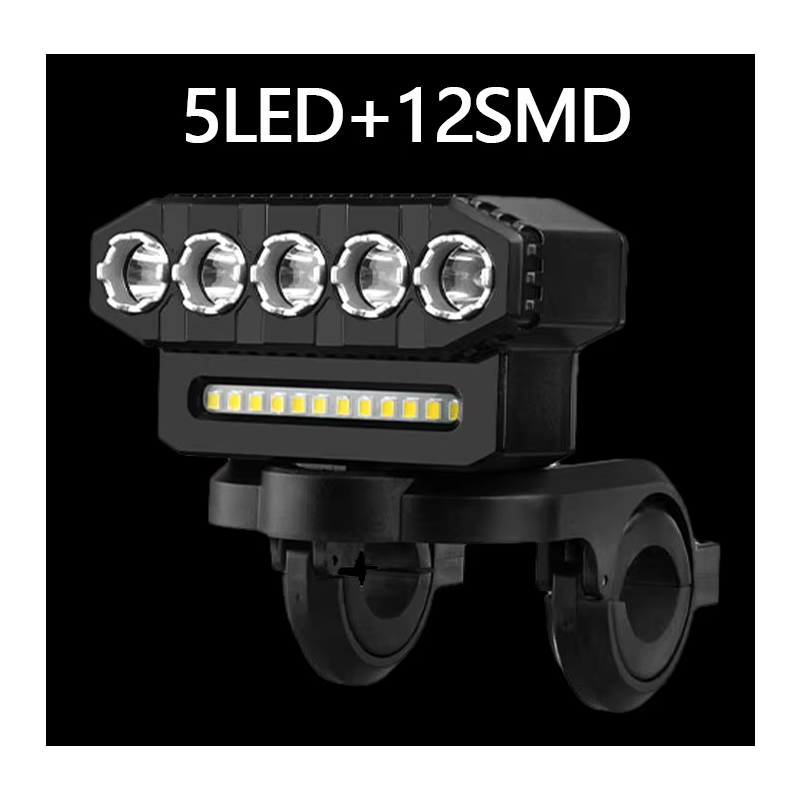 USB Rechargeable Bike Front Light with 120dB Cycling Horn Waterproof Design for Urban Commuters Cyclists
