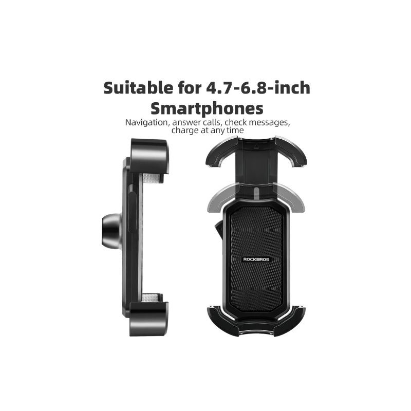 ROCKBROS Bicycle Phone Mount Secure 360° Rotate Shockproof Holder 4.7-6.8 Inch for Bike and E-bike Adventure