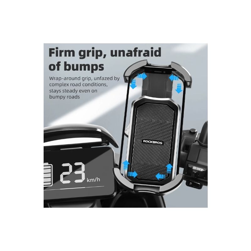 ROCKBROS Bicycle Phone Mount Secure 360° Rotate Shockproof Holder 4.7-6.8 Inch for Bike and E-bike Adventure