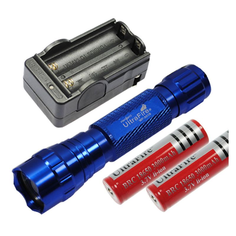 Multicolor UltraFire 501B LED Flashlight 1300 Lumens 5 Modes Rechargeable Outdoor Tactical Light Camping Gear